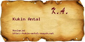 Kukin Antal névjegykártya
